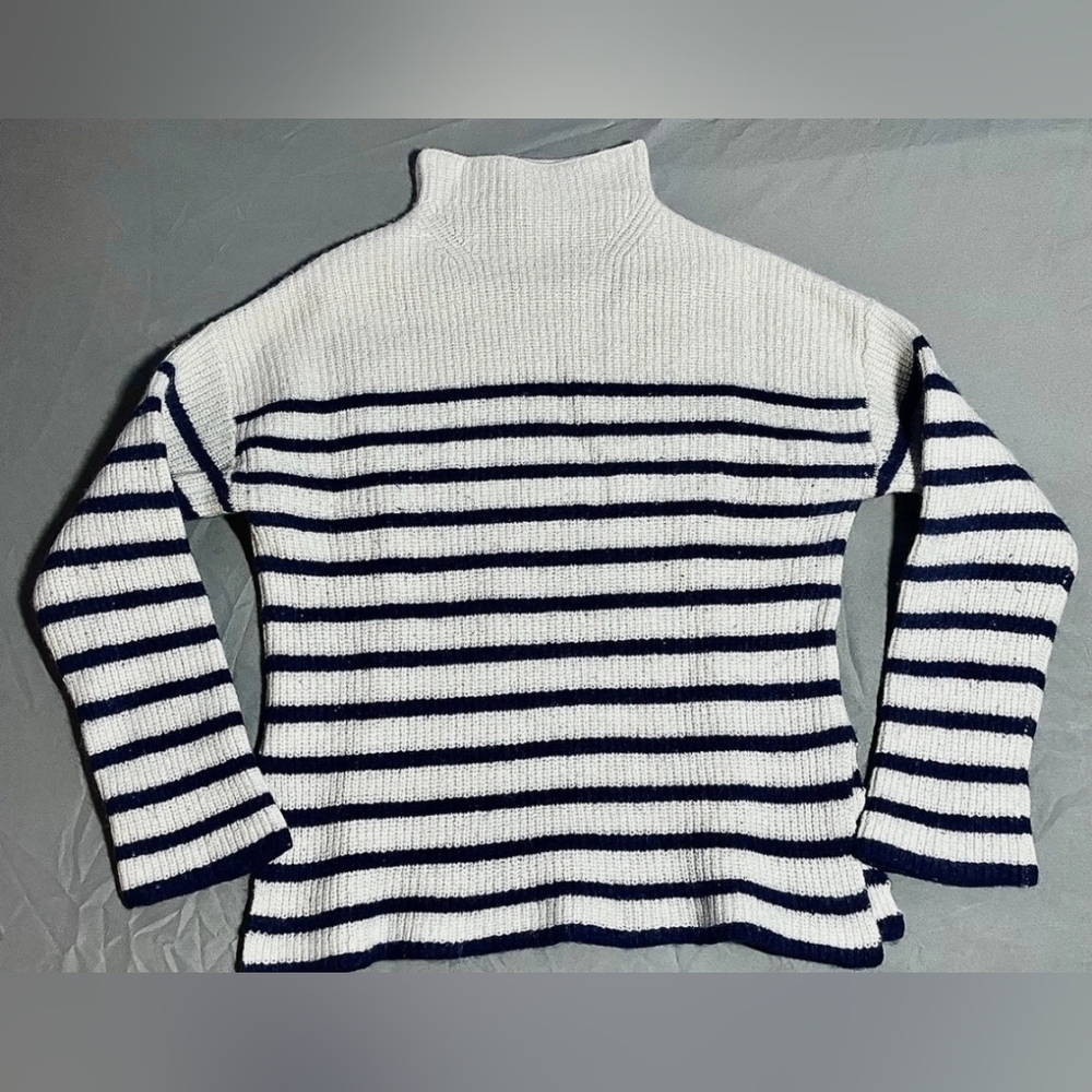 Rails Cream And Black Striped Turtleneck Sweater - image 3